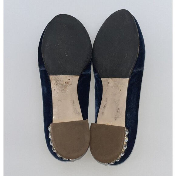 Miu Miu Black and Gold Embroidered Loafers - Picture 10 of 13